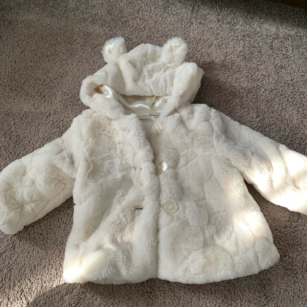 Koala Kids Ivory Fur Special Occasion Coat
